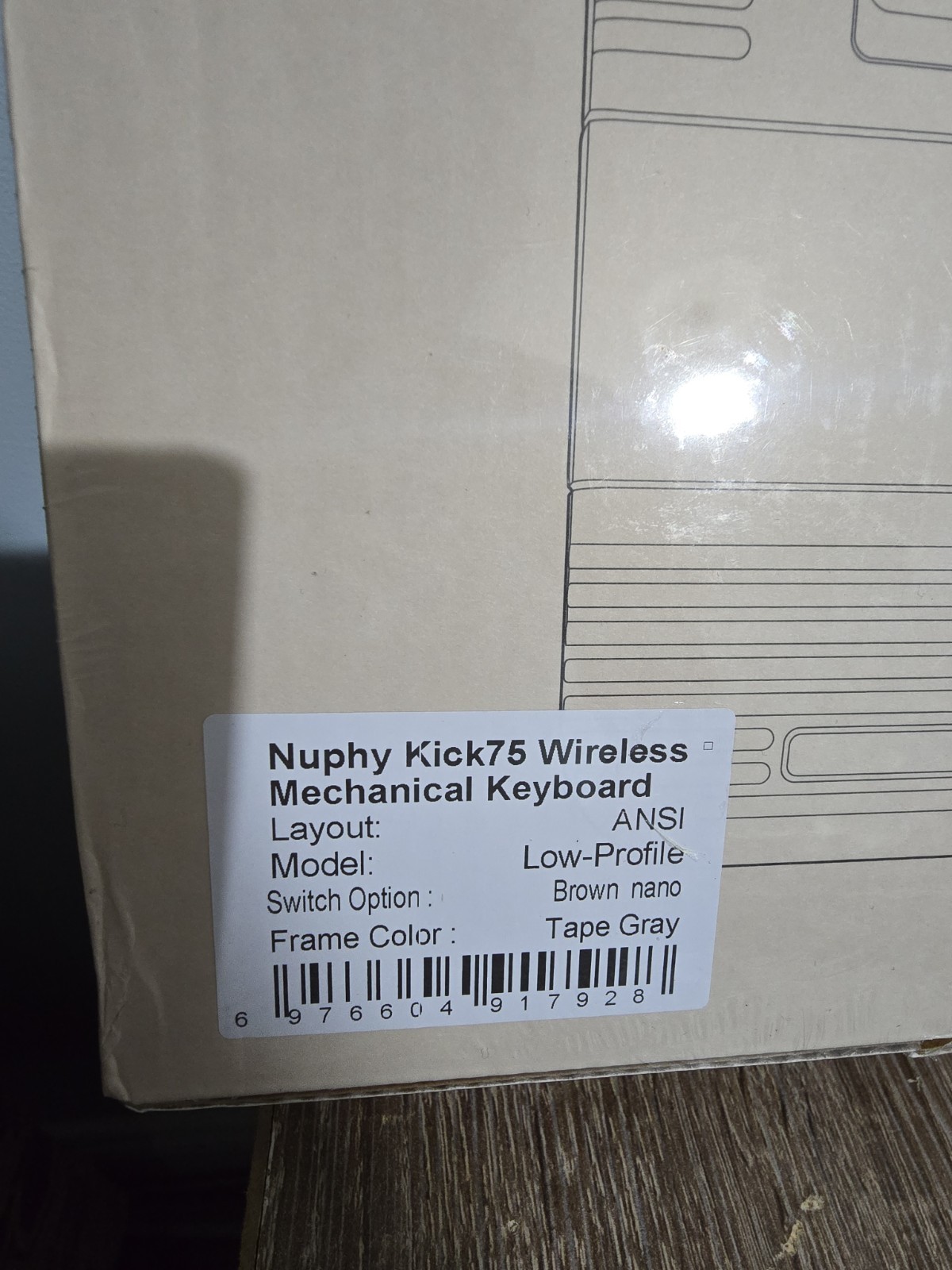 NuPhy Kick75 Low Profile Set Keyboard Brown Nano Switch + Wrist Rest +upper Cove