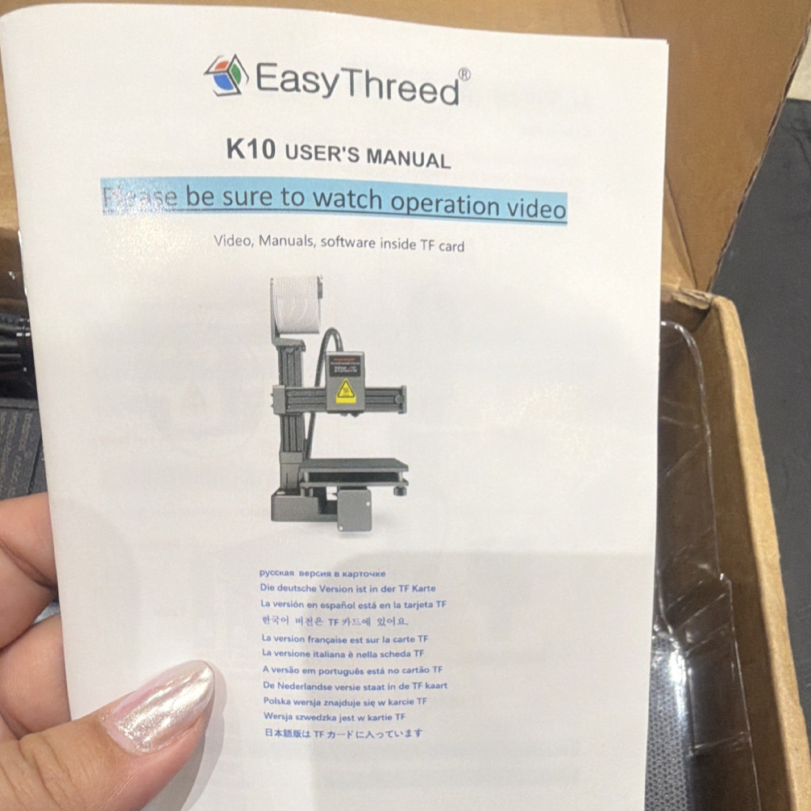 EasyThreed K10 Mini 3D Printer USB Black/White 12V 2A CE RoHS FC