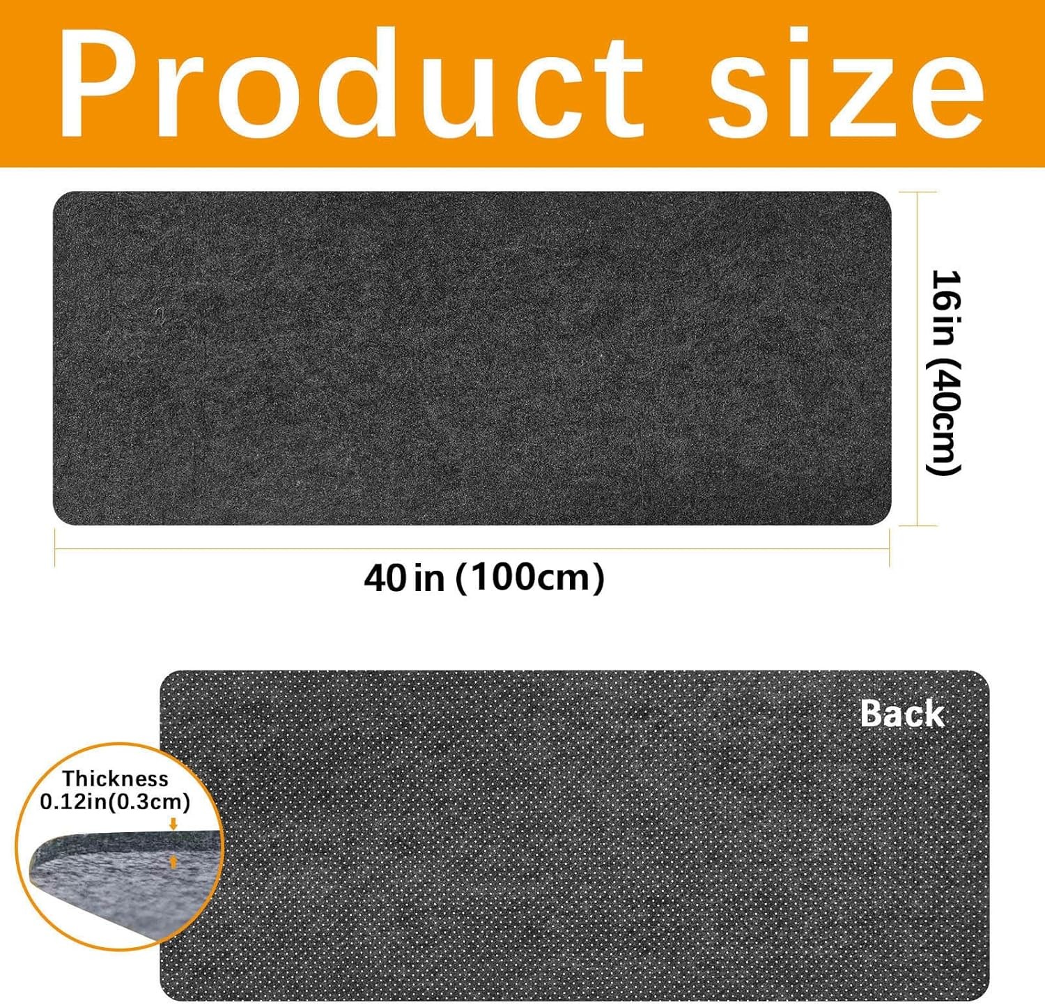 Large Felt Desk mat, 40”x16” with Non-Slip Full Desk Mouse Pad,Office Computer