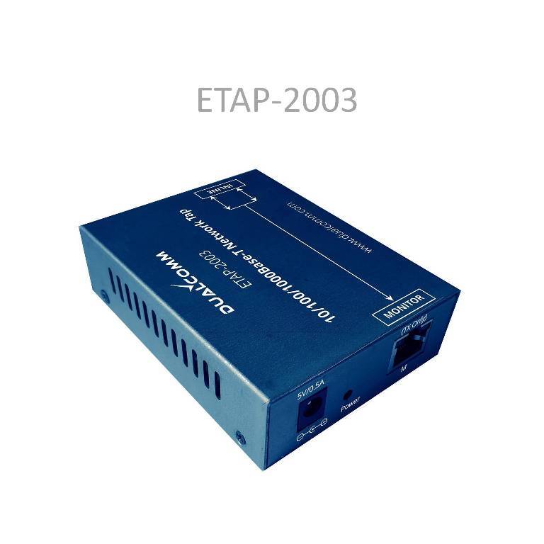 DUALCOMM ETAP-2003 USB Powered Gigabit Network TAP w/ Single Monitor Port