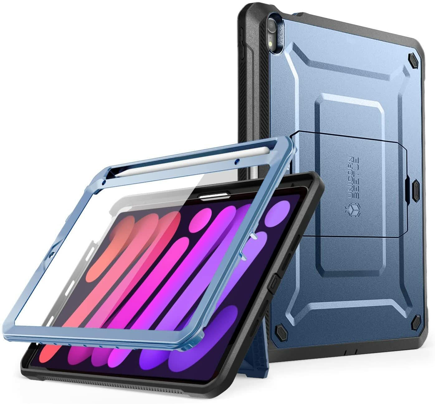 For iPad Mini 6, SUPCASE Stand Case + Screen Cover Support Apple Pencil Charging