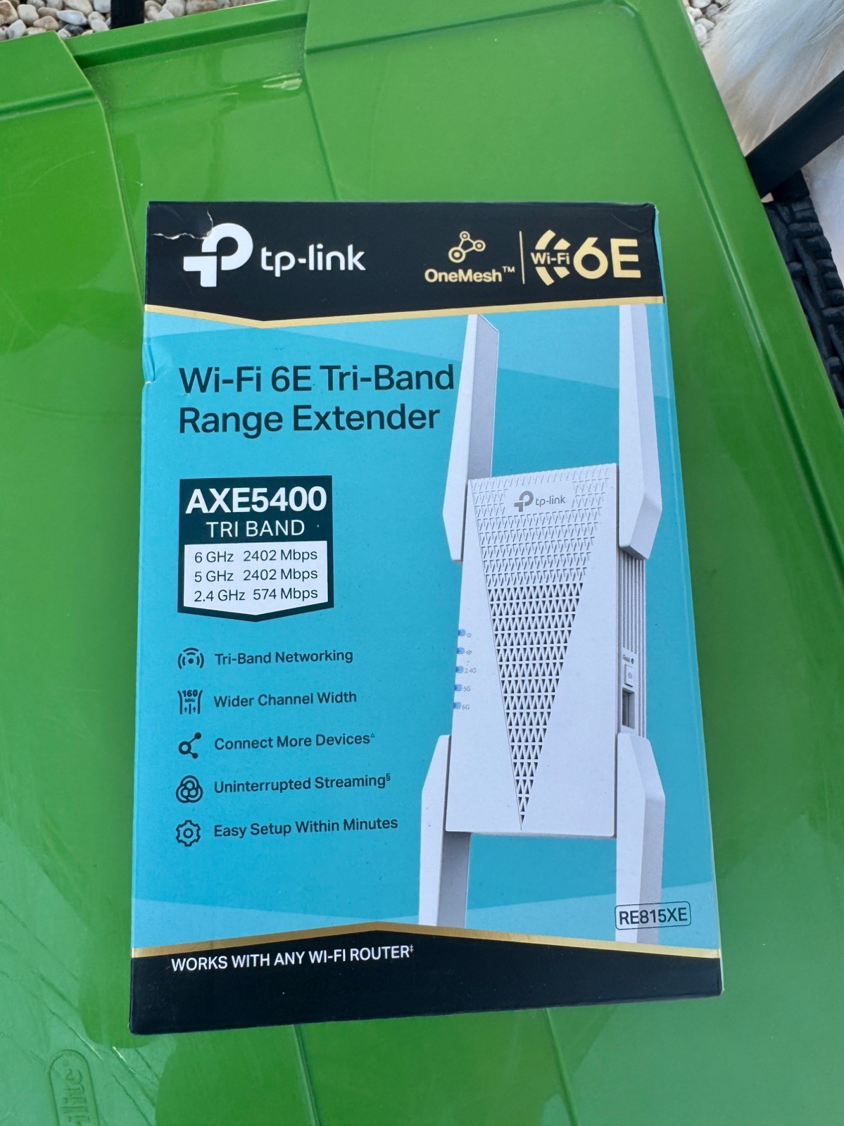 TP-LINK AXE5400 Tri-Band Mesh Wi-Fi 6E Range Extender – White (RE815XE)