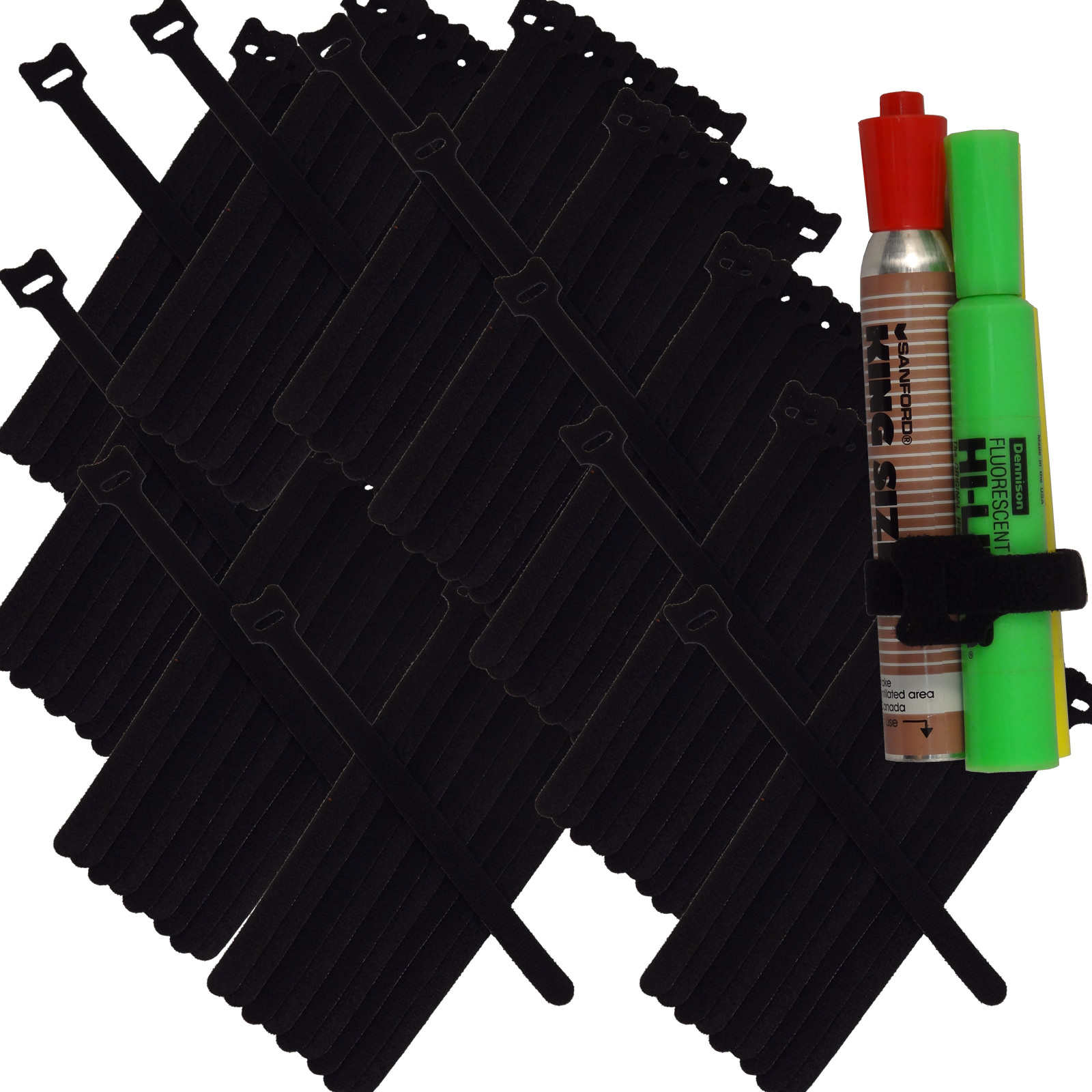 100 8″/20cm Nylon Cable Ties Wire Strap Wrap Fastening Organizer Reusable BLACK