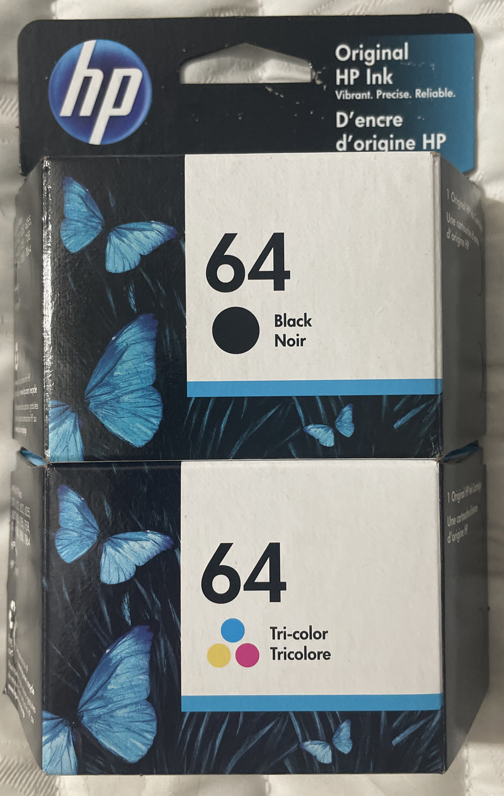 HP 64 Black Tricolor Ink Cartridge Set X4D92AN N9J89AN N9J90AN Exp 2025+ Sealed