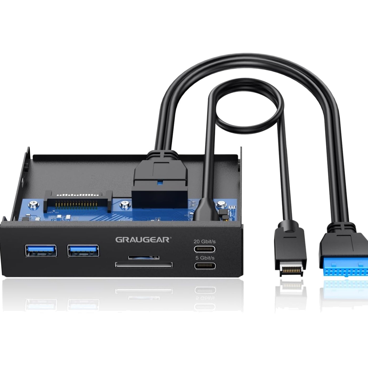 3.5 Inch Front Panel USB C Hub, SD/microSD Internal Card Reader, 20Gbps USB 3…