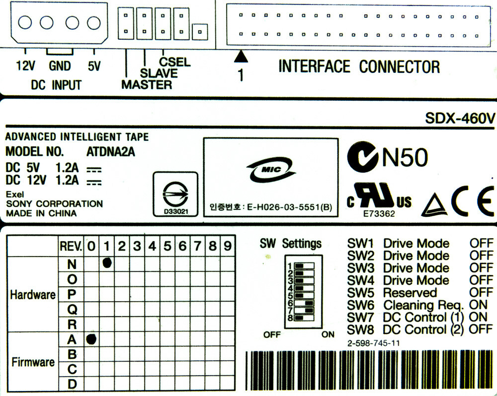 Streamer Acer SDX-460V AIT-1 Turbo ATA 5.25”