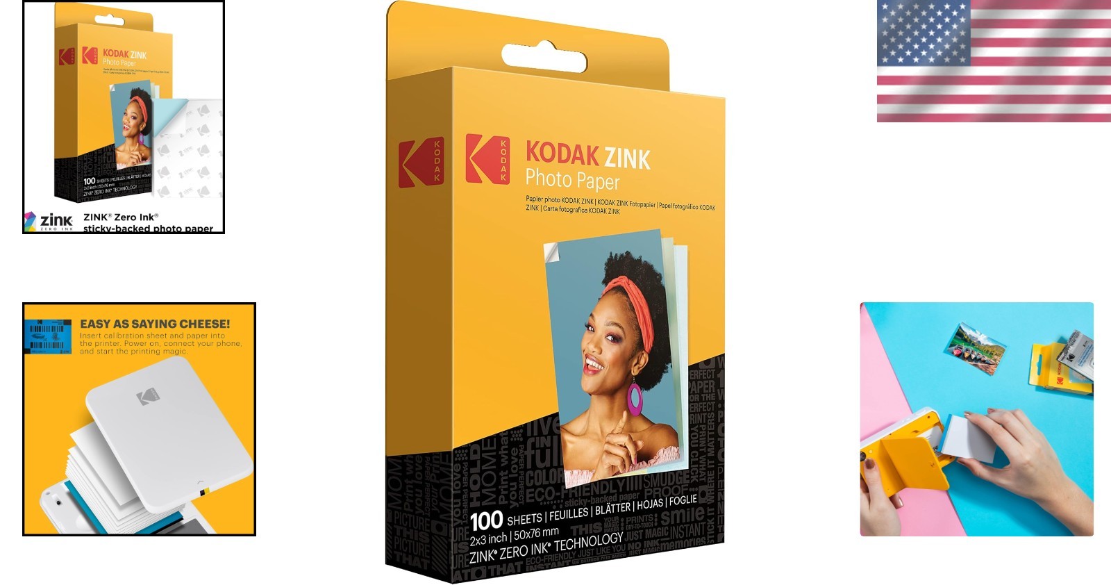 Photo Paper 2×3 White Glossy 100 Sheets Compatible with Cameras Printers