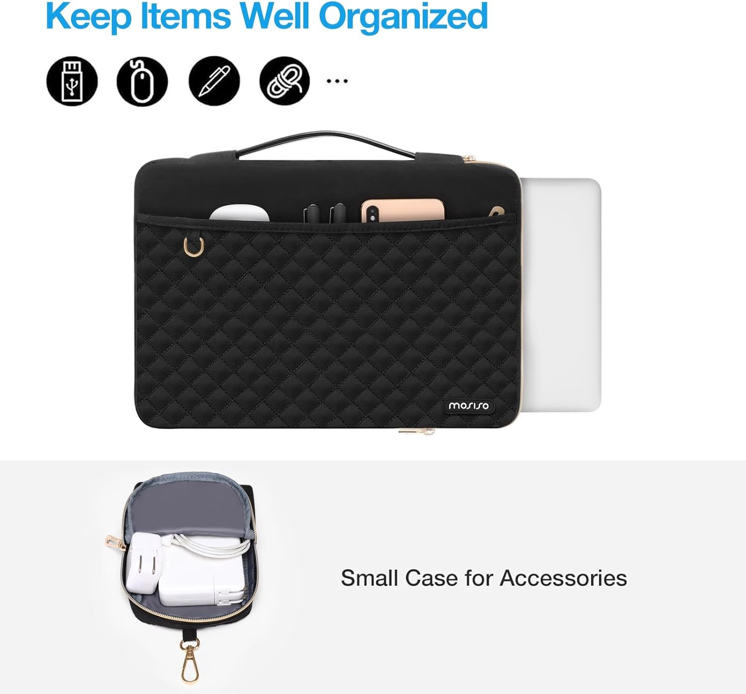 15-16 inch 360 Protective Laptop Sleeve for MacBook Pro 16 inch 2024-2019, Black