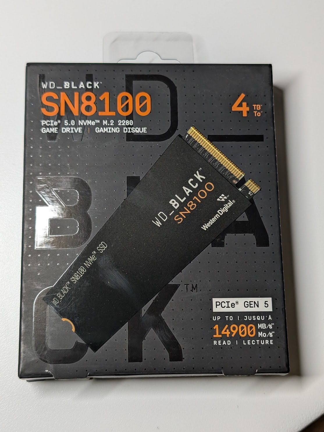 Western Digital WD_BLACK SN8100 4TB NVMe PCIe Gen5 x4 M.2 2280 SSD 14900 MB/s