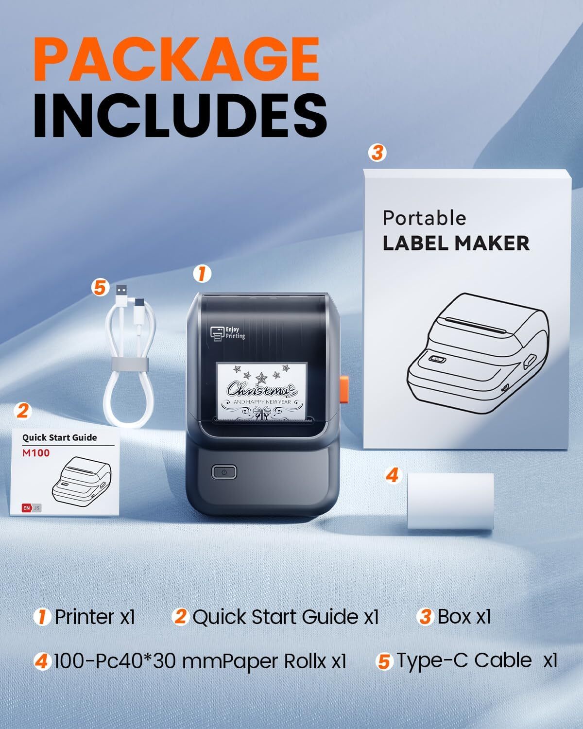 Phomemo M100 Thermal Printer Label Makers Bluetooth Barcode Address Label Maker