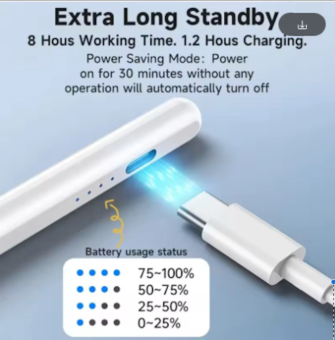 Universal Pencil Stylus for Apple iPad – White