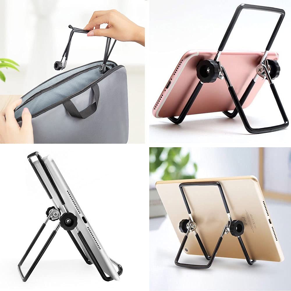 VOVIGGOL Adjustable Tablet Stand Holder, Non-Slip 7″ x 5.5″ x 1″, Black