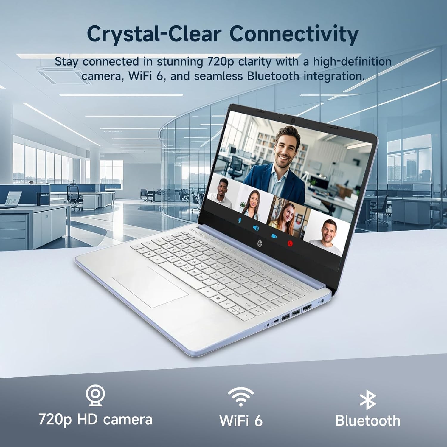 HP – 14″ Laptop – Intel Processor N150 – 8GB Memory – 128GB UFS – Sky Blue