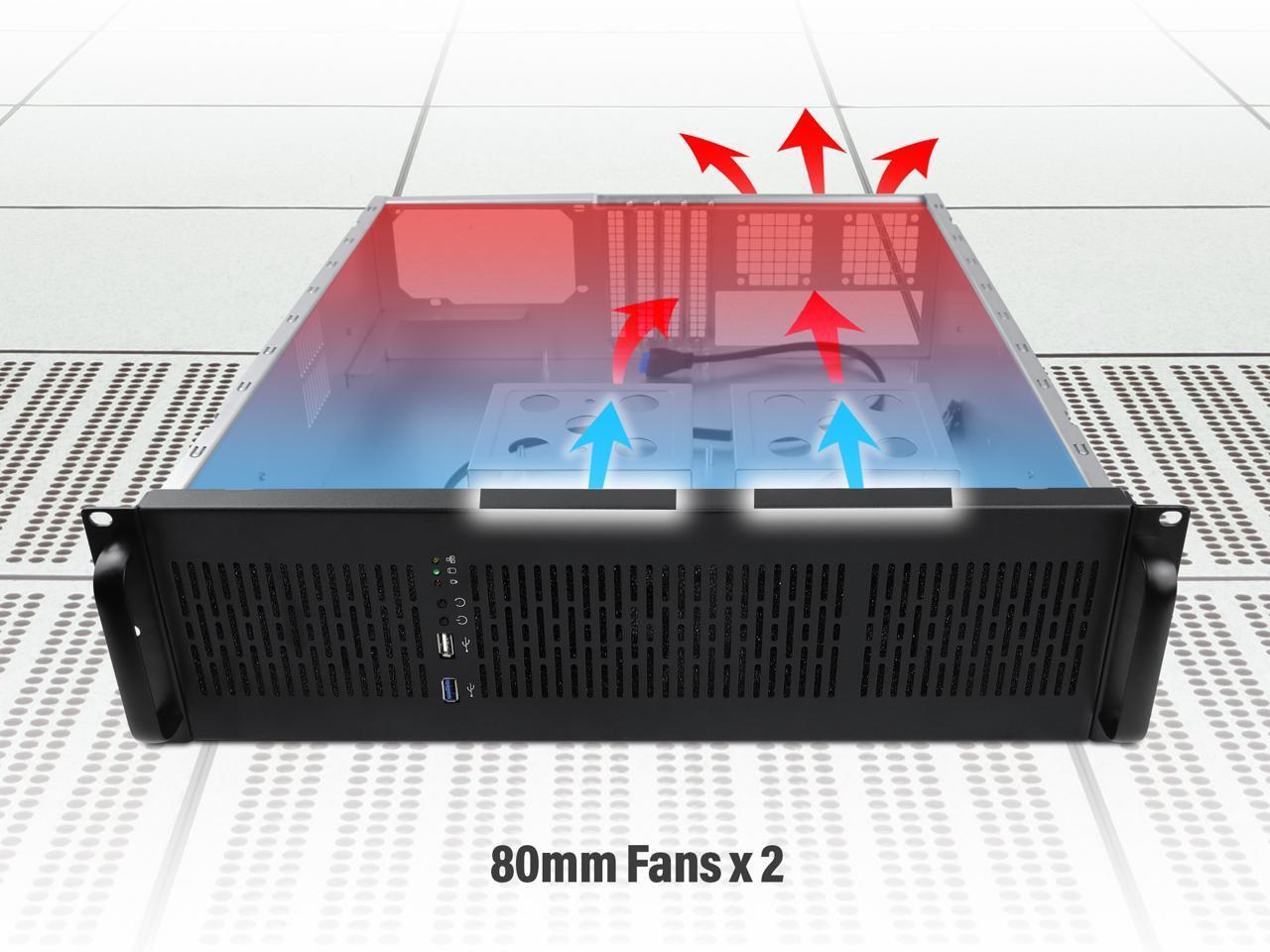 Rosewill RSV-Z3200U 3U Server Chassis Rackmount Case, 6x 3.5″ Bays, E-ATX Compat