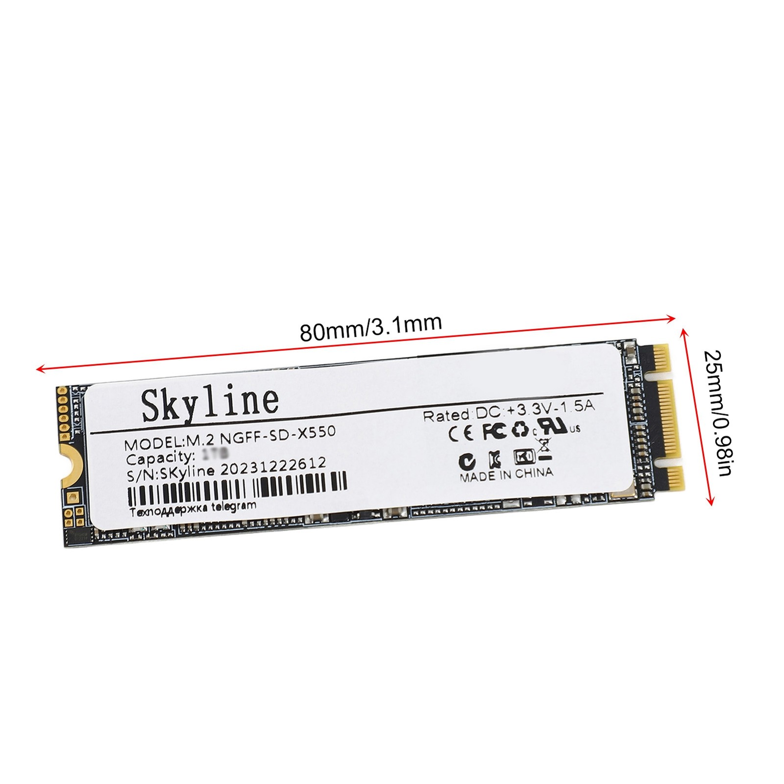 3D TLC Flash SSD M.2 Interface (NGFF/NVMe) Up to 520/1050MB/s – for Windows