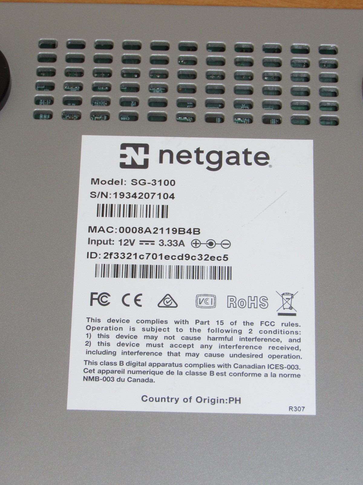 Netgate 3100 / SG-3100 pfSense Security Gateway Firewall Router – Tested Working