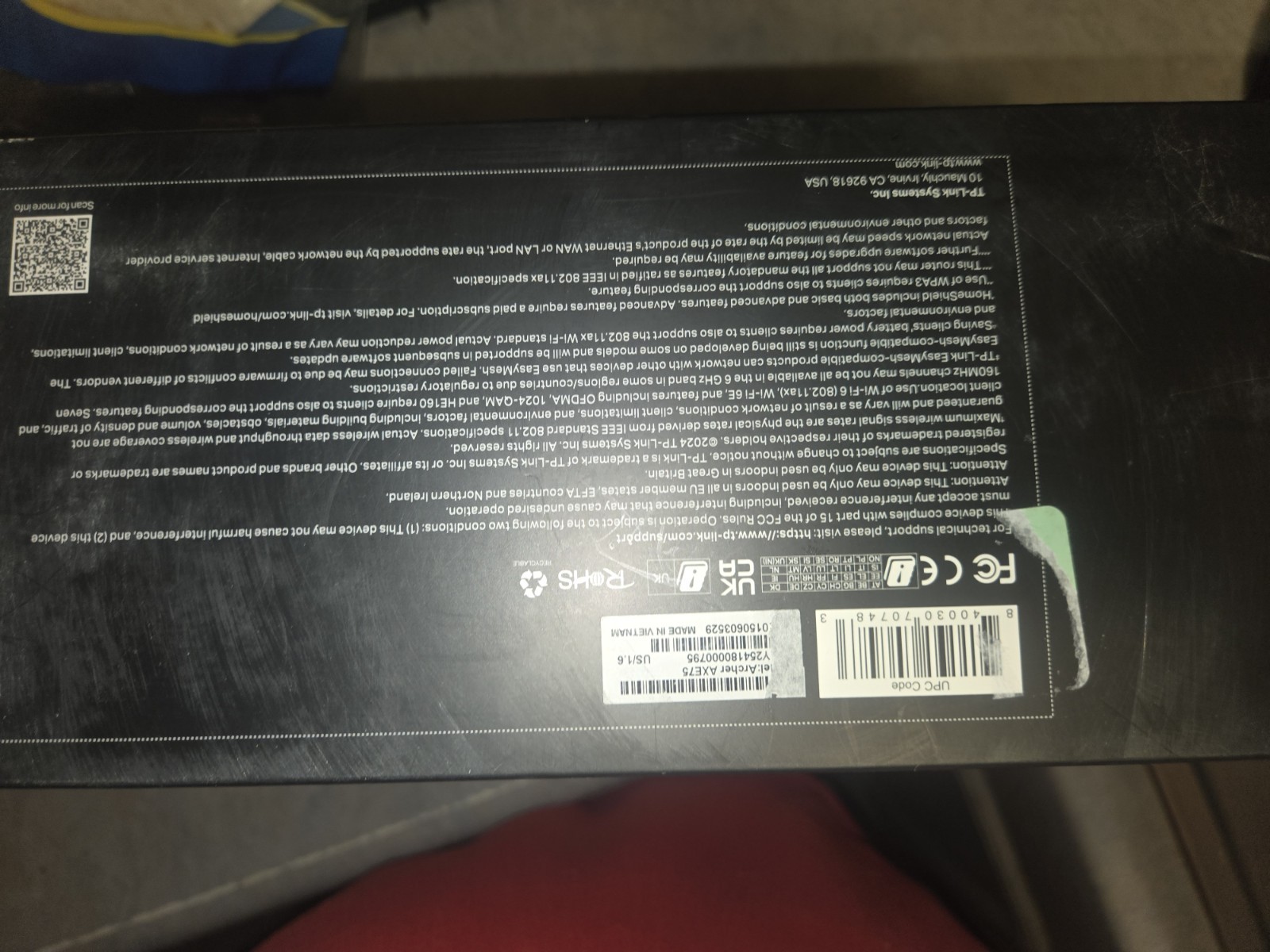 TP-LINK Archer AXE75 AX5400 4 Port 5378 Mbps Wireless Router