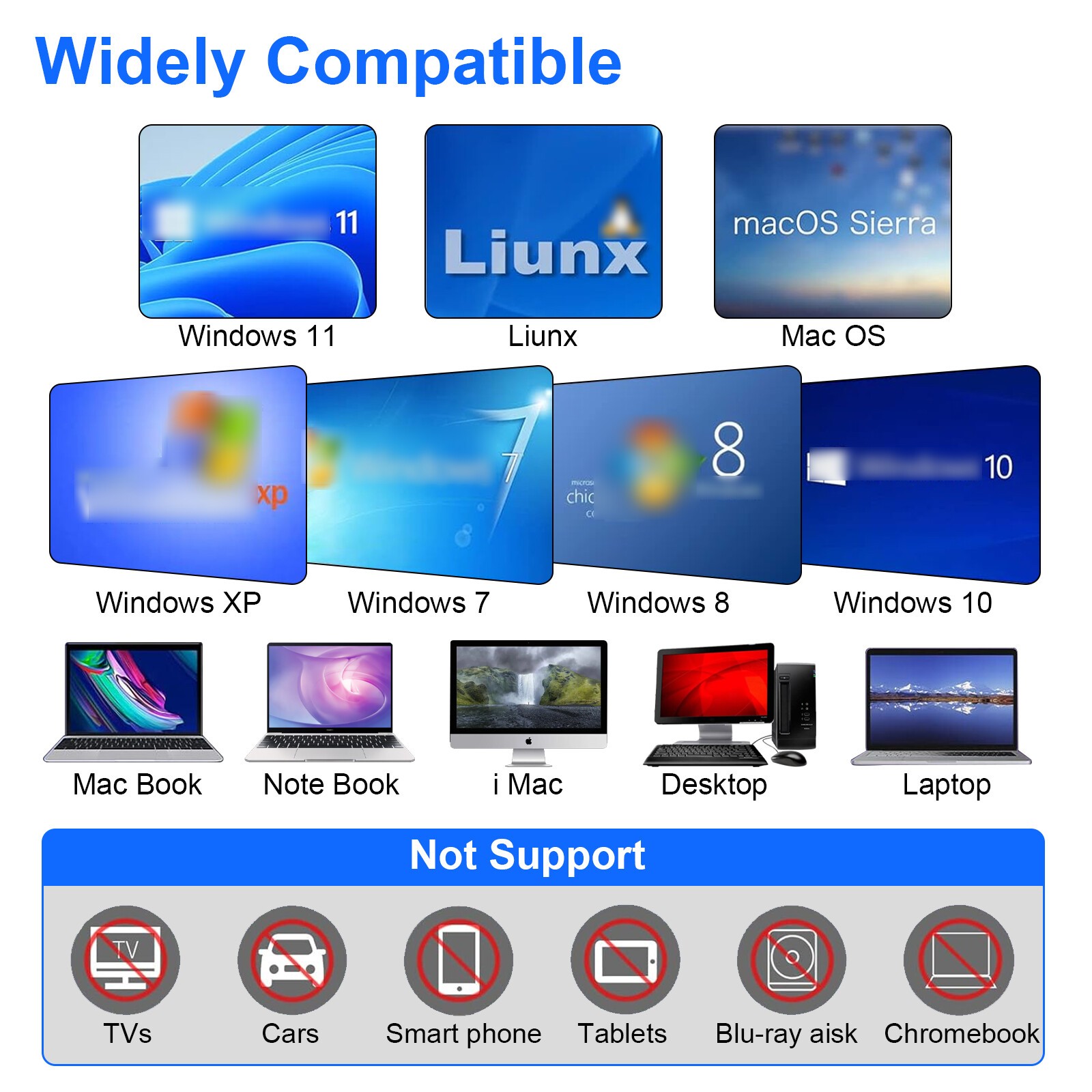 FOR PC Laptop Windows 11 10 External CD DVD Drive USB 3.0 Writer Burner Player