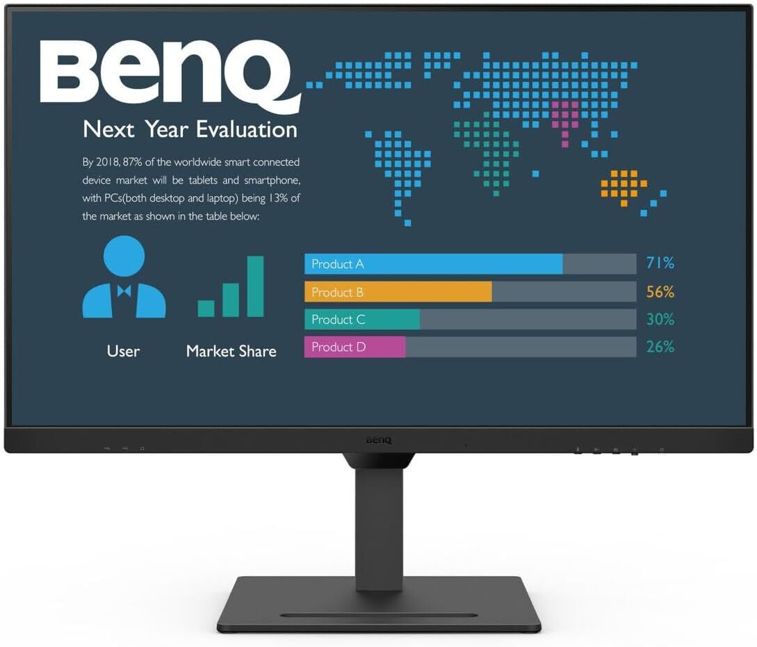 BenQ BL2490 23.8″ FHD 1080p LED Monitor 100Hz 5ms HDMI DisplayPort Anti-glare