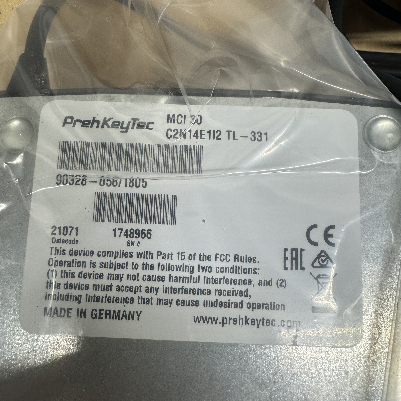 New PrehKeyTec MCI30 Keyboard Programmable C2N14E1I2 TL-331 90328-056/1805