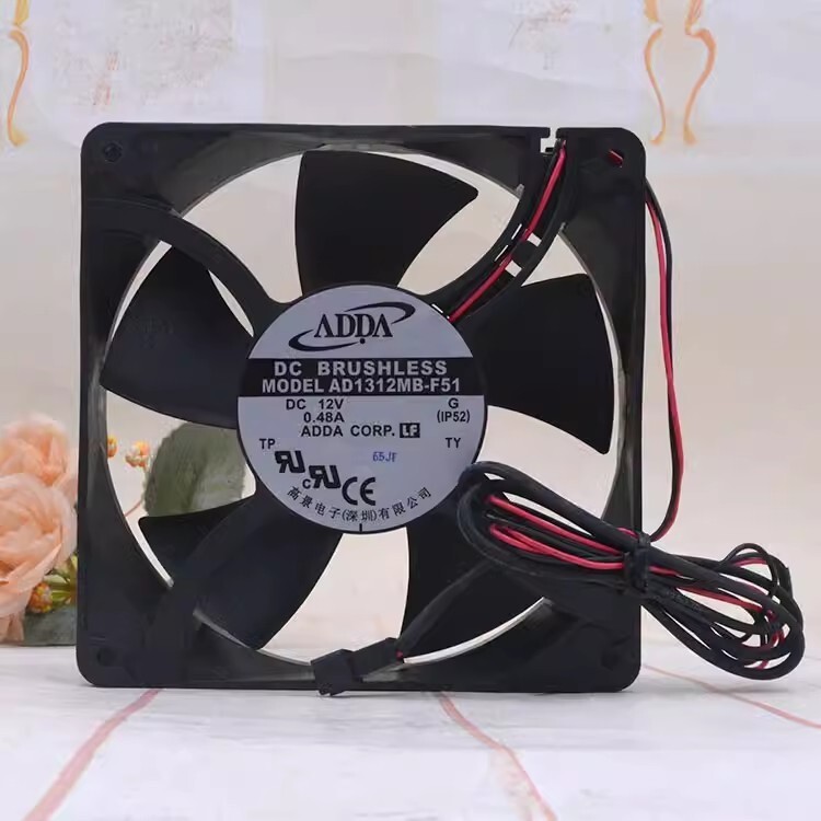 ADDA AD1312MB-F51 12738 DC12V 0.48A 12.7CM 2-Wire Cooling Fan