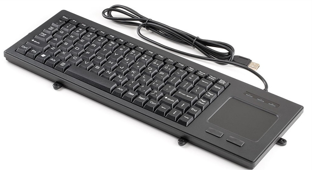 Panel Mount Full Sized Keyboard with trackpad, wired USB