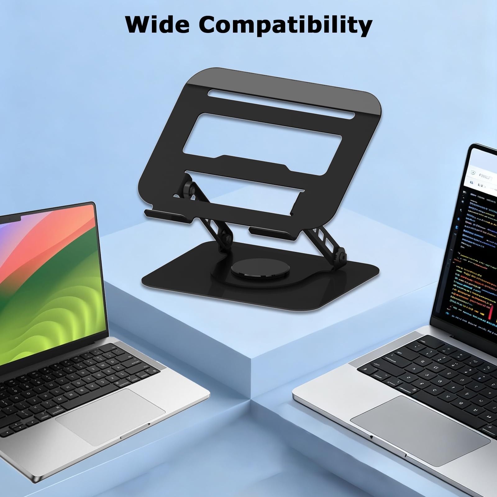 Adjustable Laptop Stand, 360 Rotating Computer Riser, Stable Base Stand Holde…