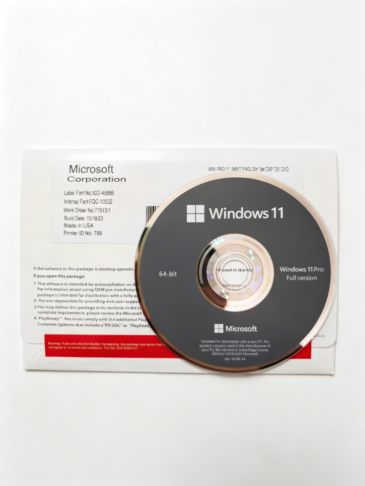 Windows 11 Pro 64Bit DVD & Product Key Factory Sealed Fast US Shipping