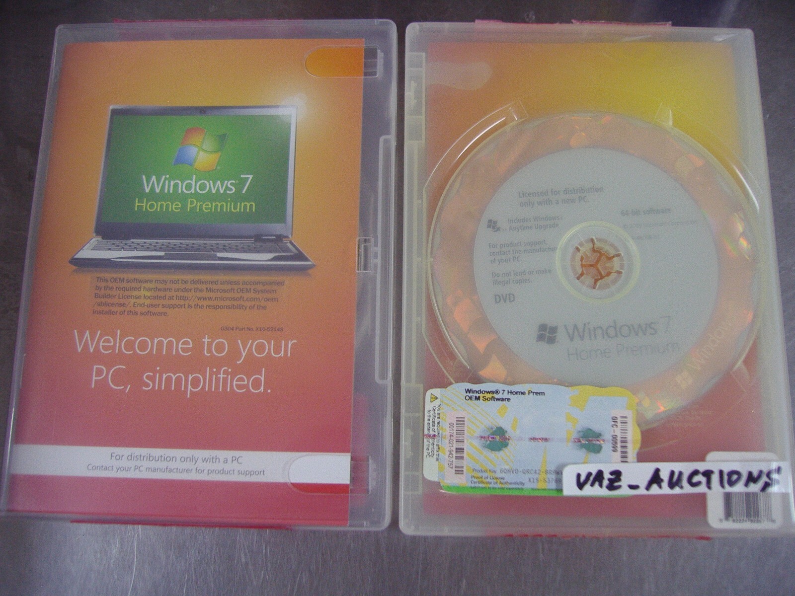 Microsoft Windows 7 Home Premium 64 bit x64 Full DVD MS WIN =BRAND NEW SEALED=