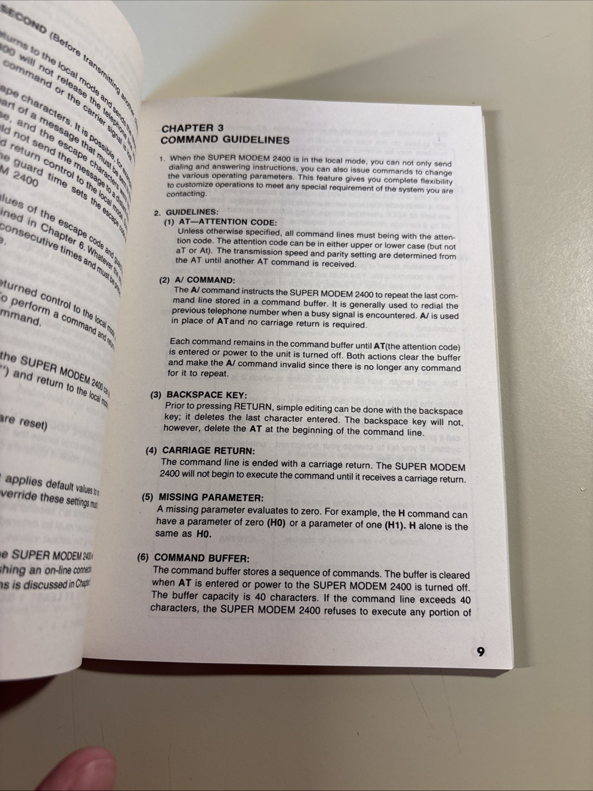 Vintage 1986 SUPER MODEM 2400 External User Manual