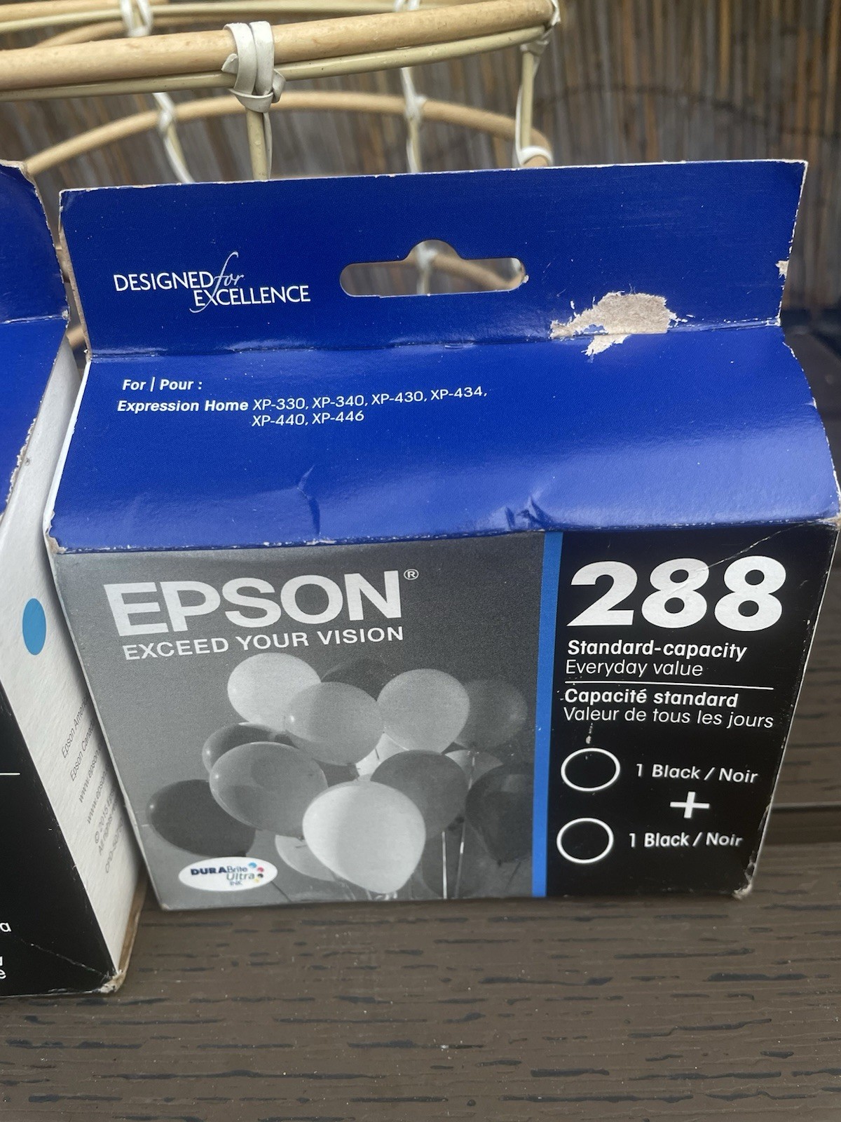 2Pk Epson 288 Black Ink Cartridges Exp2025 & 3Pk 288 Cyan/Magenta/Yellow 10/2025