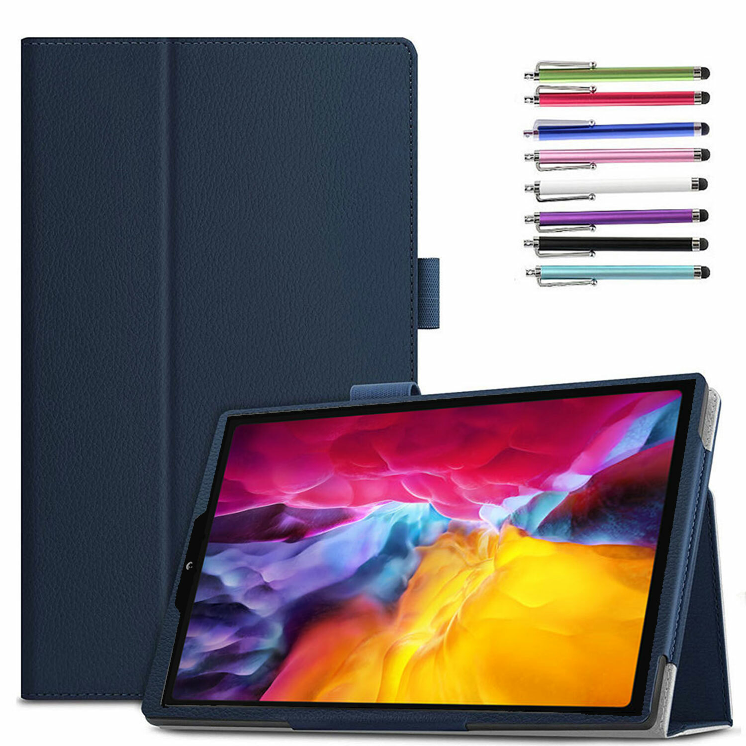 For Apple iPad Air 5th Gen 10.9 inch (2022) Smart PU Leather Case Cover + Glass