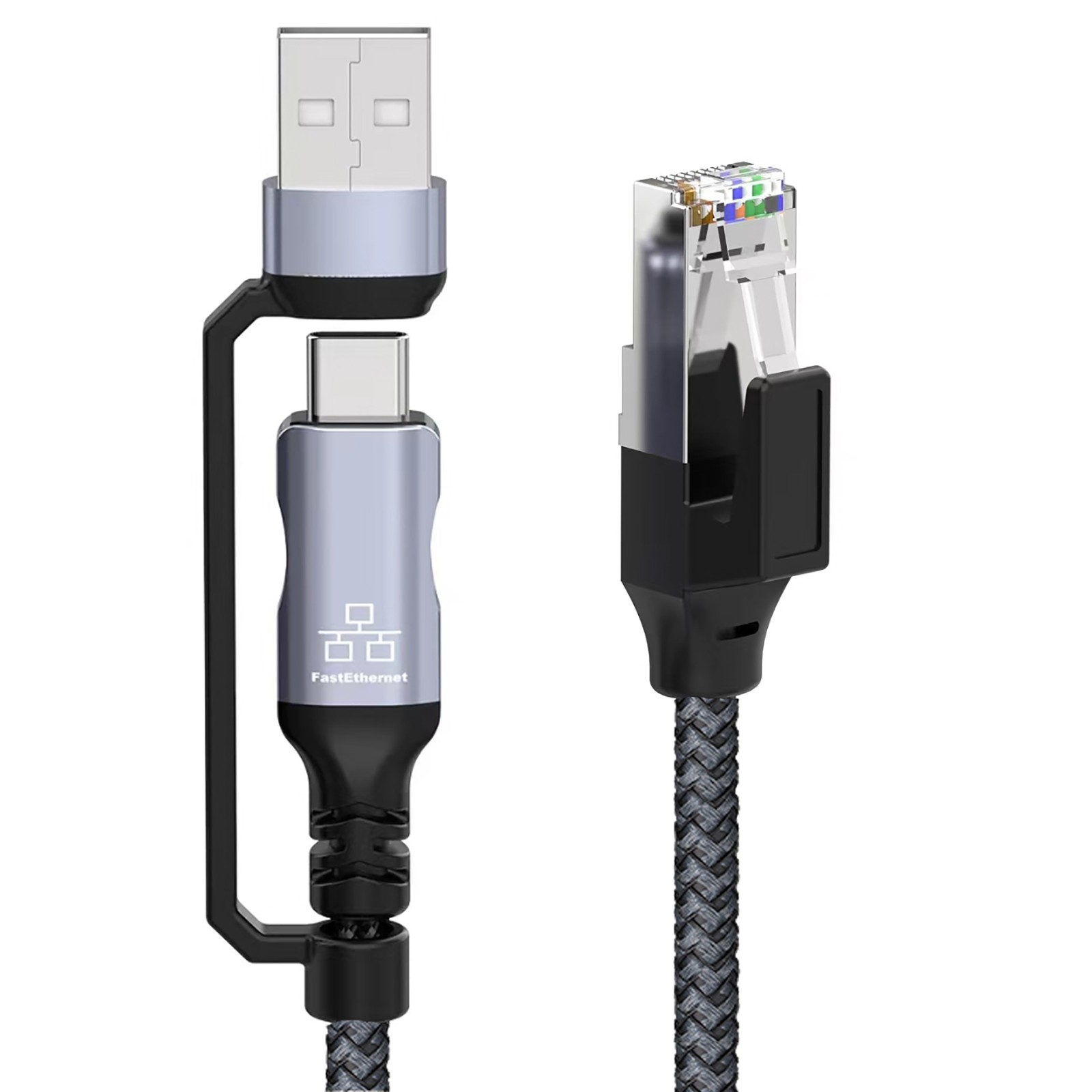 USB-C/USB-A to Ethernet Cable RJ45 / Gigabit 100/1000 Mbps LAN Network Cord US