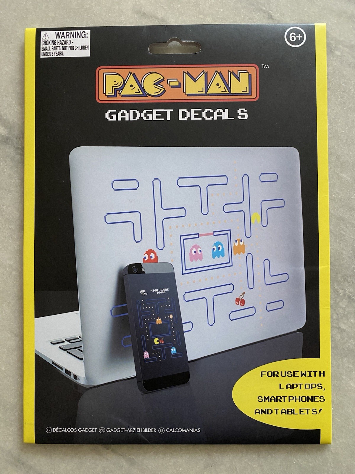 Pac-Man Gadget Decals Video Game – 4 Sheets for Laptops Smart Phones Tablets