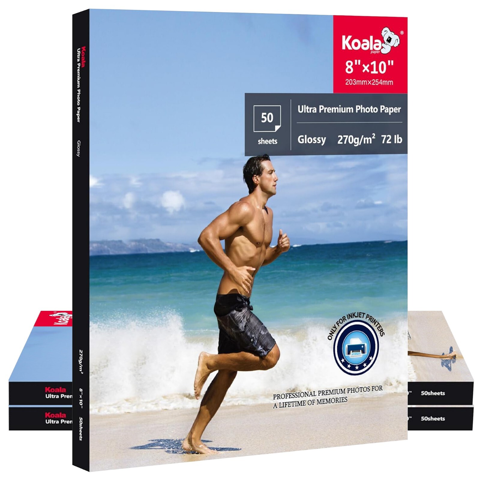 150 Sheets Koala Ultra Premium Glossy Photo Paper 8×10 for Inkjet Printer 72lb