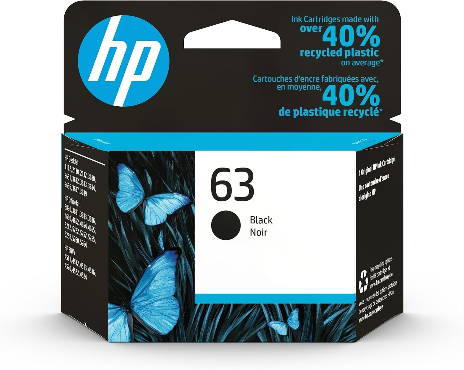 NEW – HP 63 Black Original Ink Cartridge – F6U62AN – May 2027