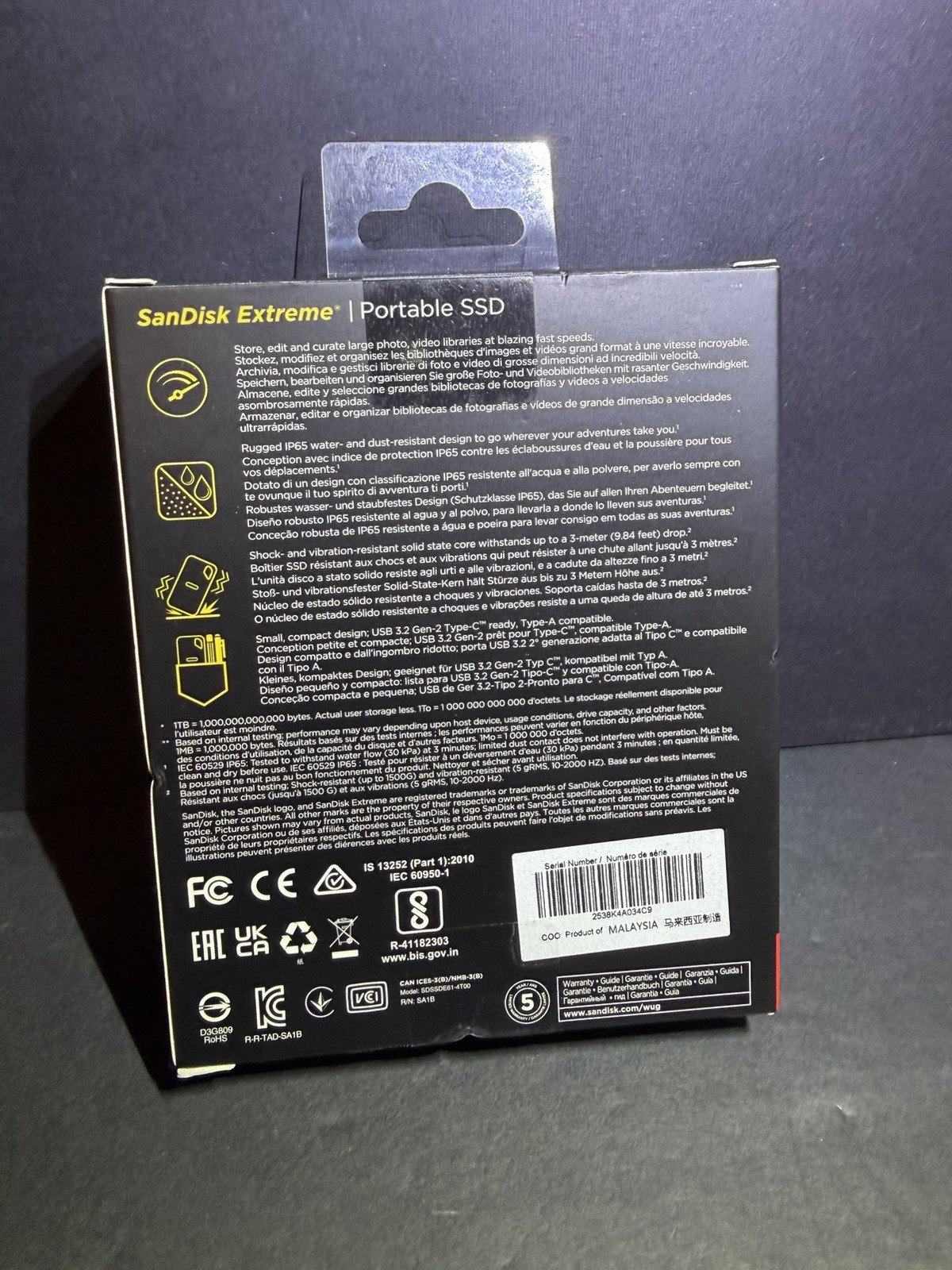 SanDisk 4TB Extreme External Solid StateDrive Black