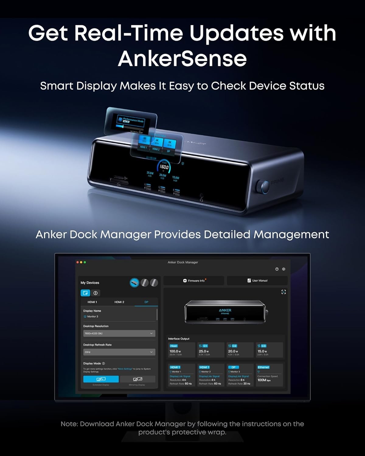 Anker Prime Docking Station (DL7400), 14-Port Triple Display with DisplayLink
