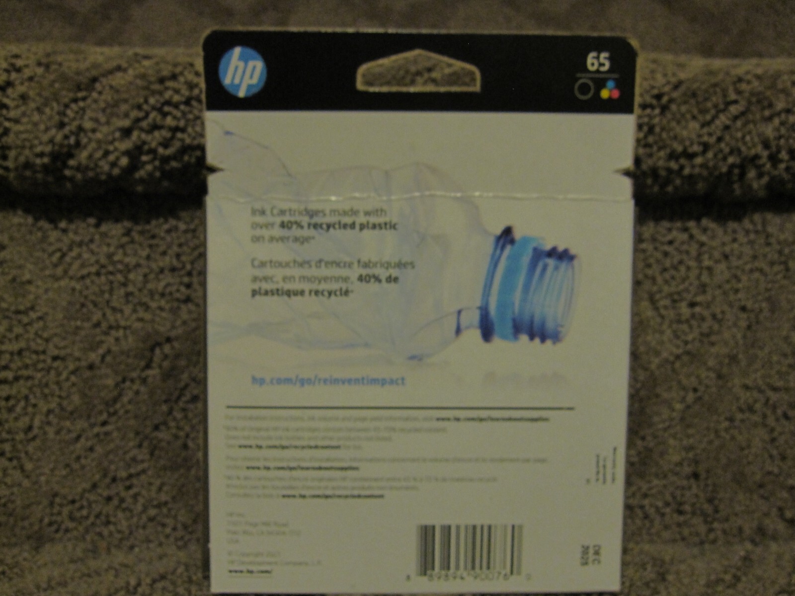 HP T0A36AN Black Tri Color Ink Cartridge Genuine OEM NEW # 65 DEC/2025