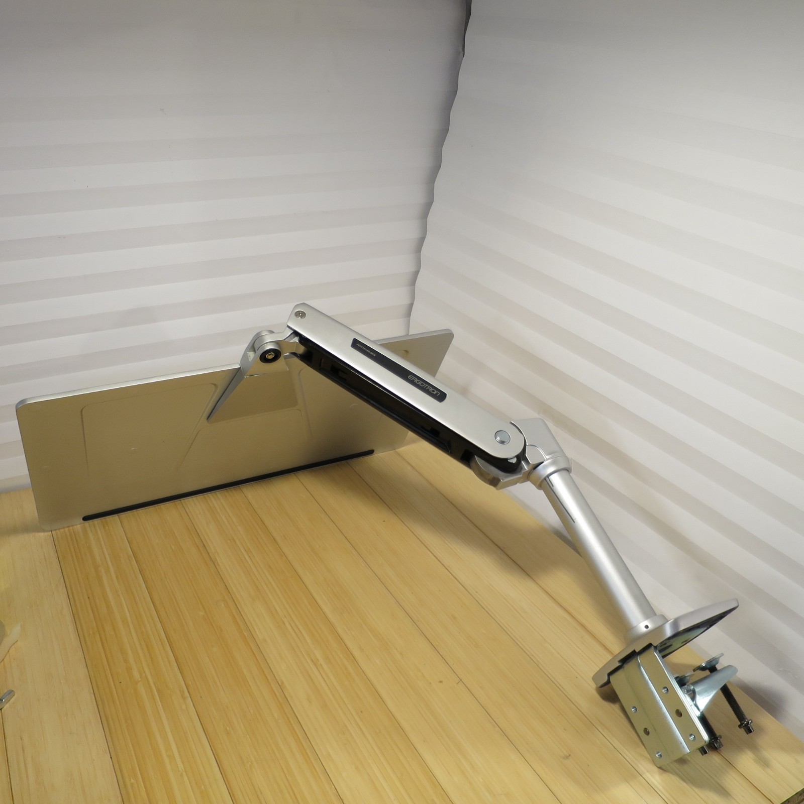 Ergotron Aluminum WorkFit-P Sit-Stand “Platinum” Mountable Arm with Shelf