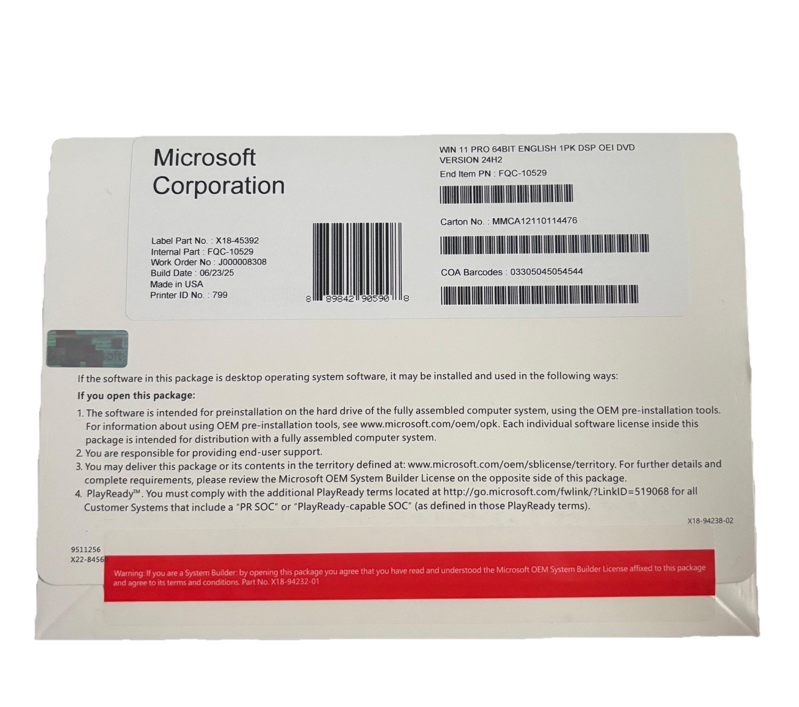 Windows 11 Professional 64Bit DVD & Product Key Factory Sealed Fast US Shipping