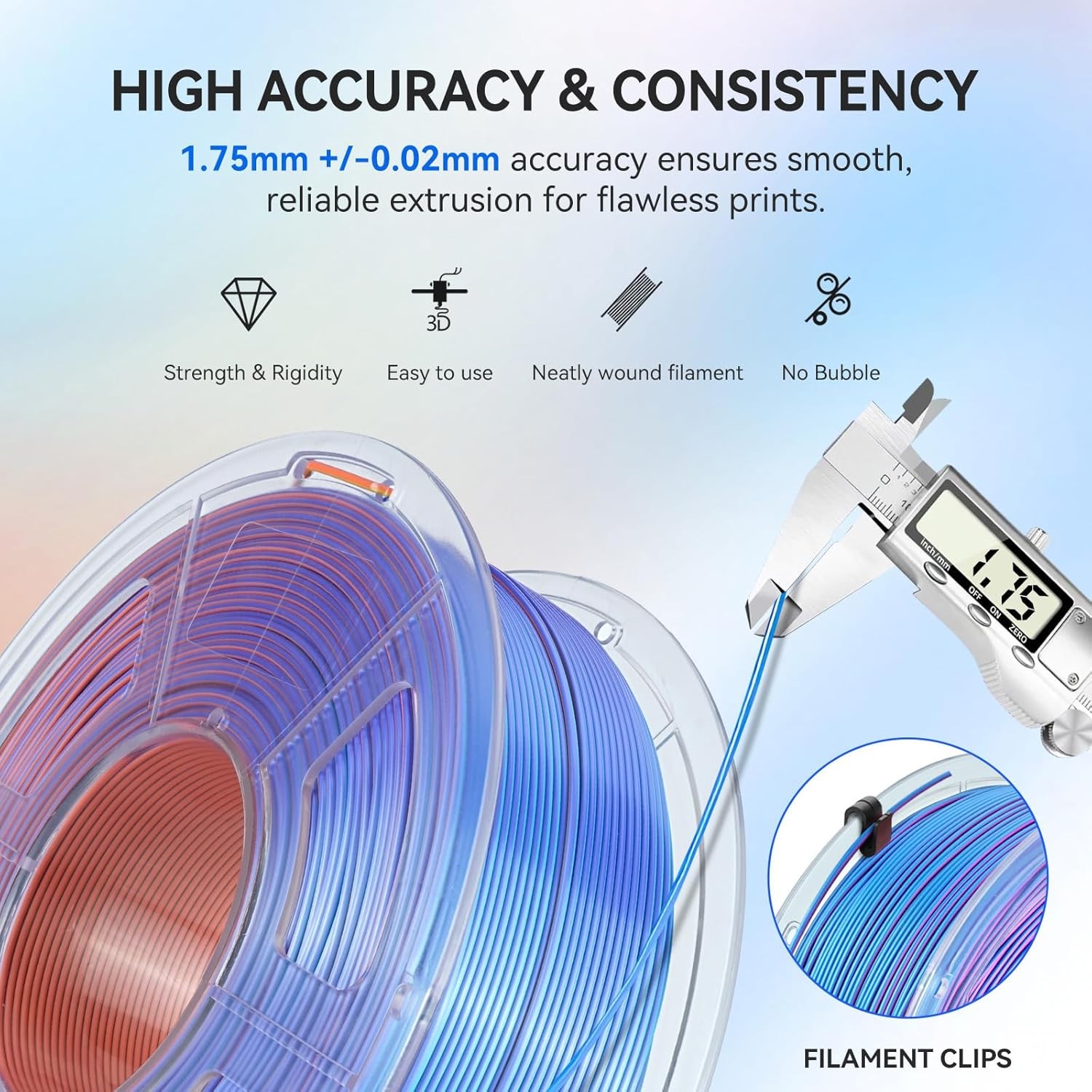 [BUY 6 PAY 4]JAYO 1.1KG PLA Meta PETG SILK PLA+ ABS 3D Printer Filament 1.75mm