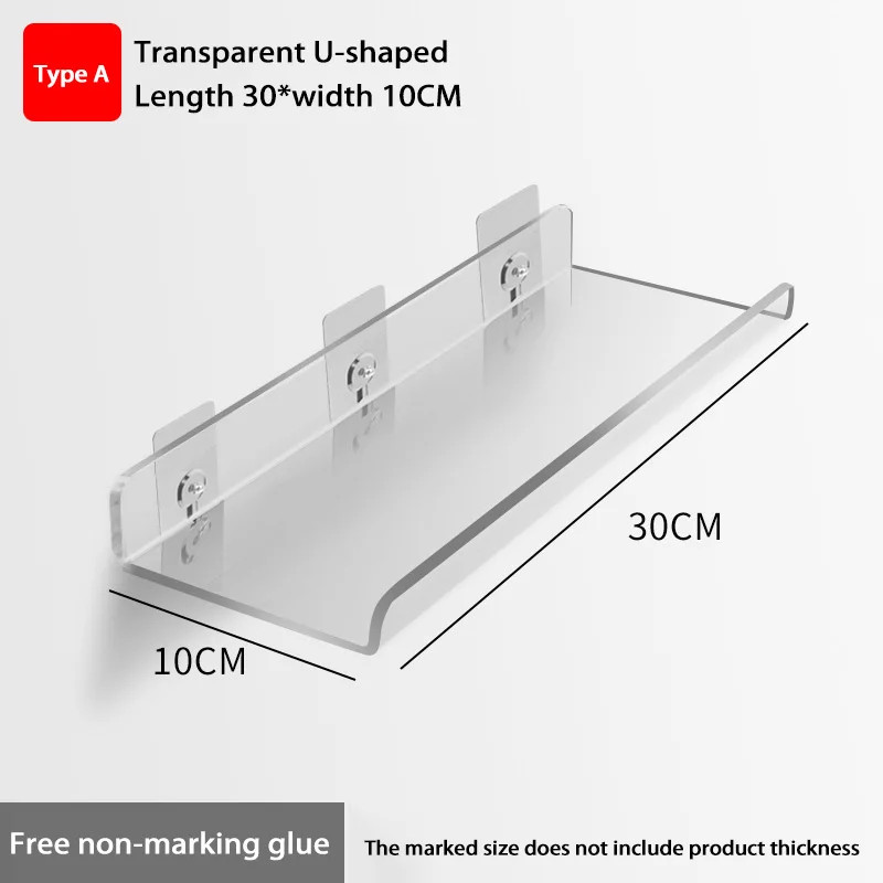 Self Adhesive Storage Shelf Wall-mounted Storage Rack Removable Bathroom Shower