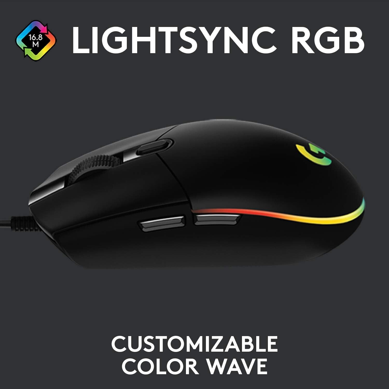 Logitech G203 LightSync Wired Gaming Mouse–Black