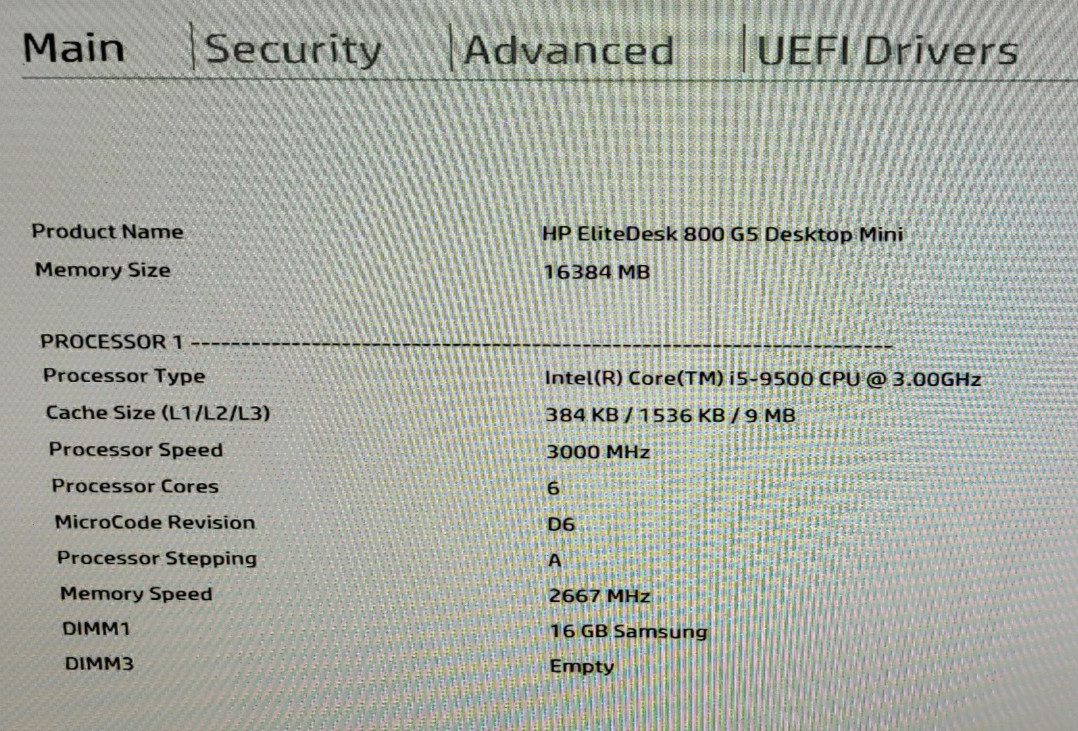 HP EliteDesk 800 G5 Mini Intel Core i5-9500 @ 3.00GHz 16GB RAM NO HDD