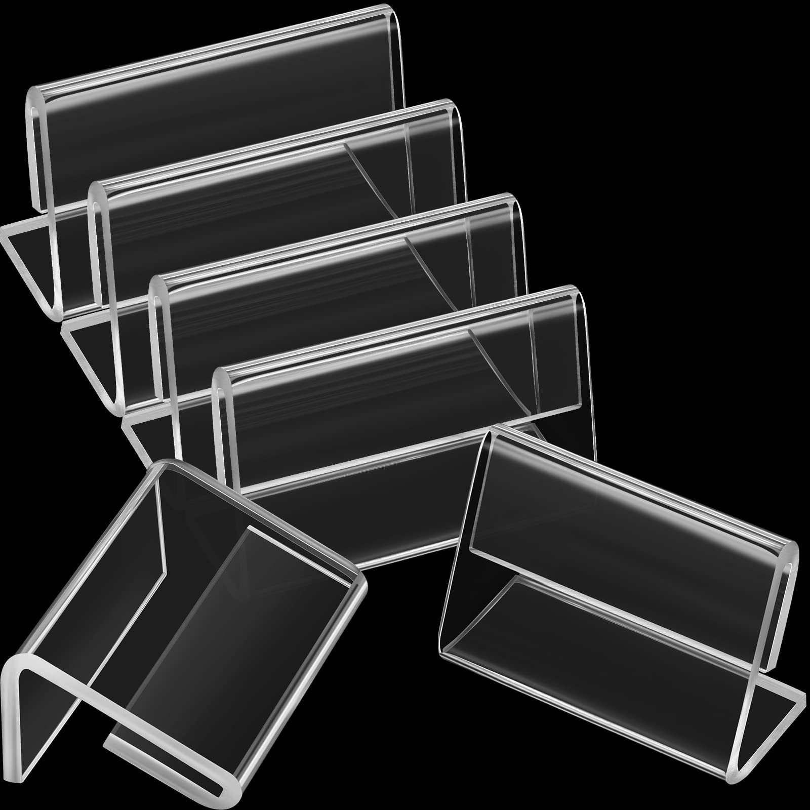 70 Pcs Mini Acrylic Sign Display Holder L Shape 1.57×0.79 Inch 4×2 cm