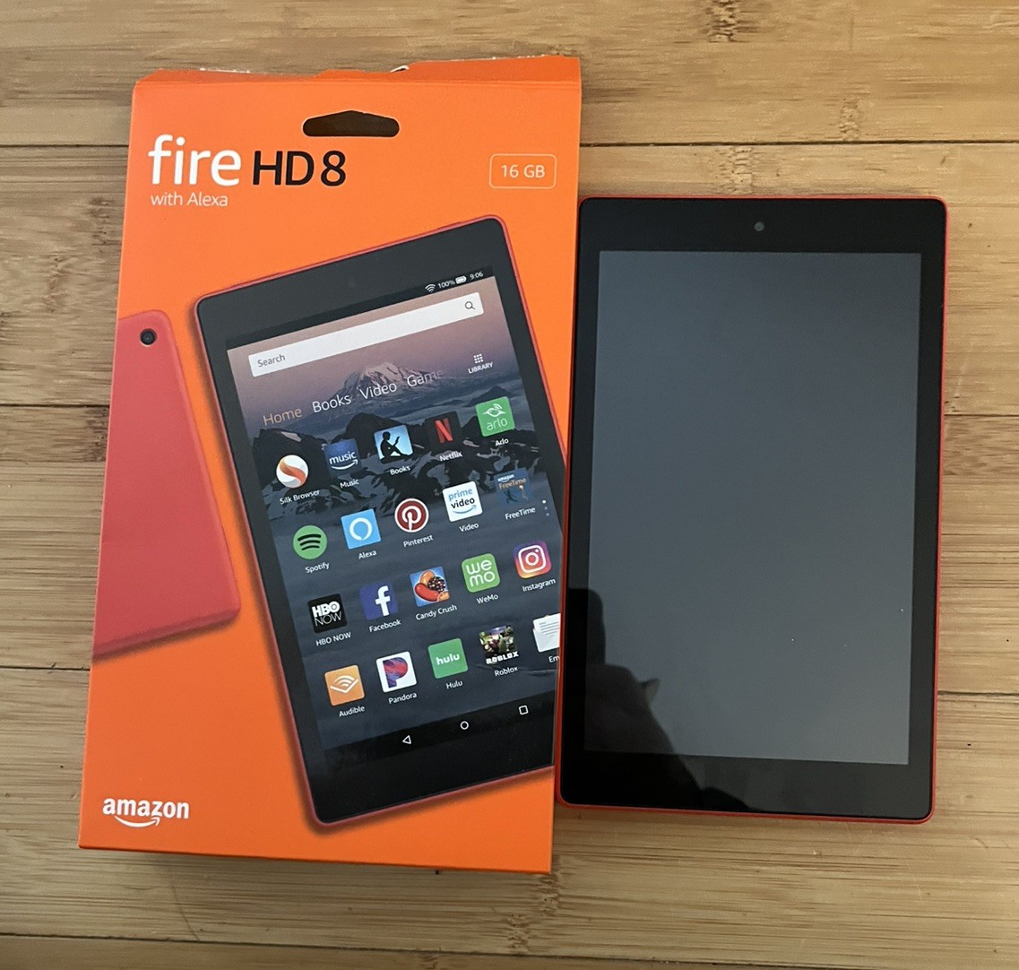 WiFi Only Amazon Kindle Fire HD 8 8th Gen 16GB punch red L5S83A – RESET