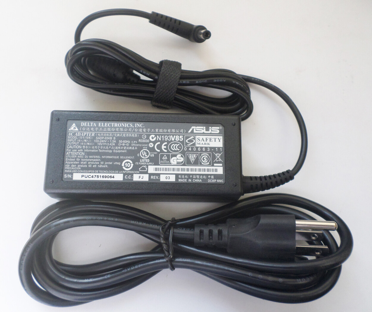 Original AC Adapter Charger for Asus SADP-65NB BB ADP-65DB 65W power supply cord