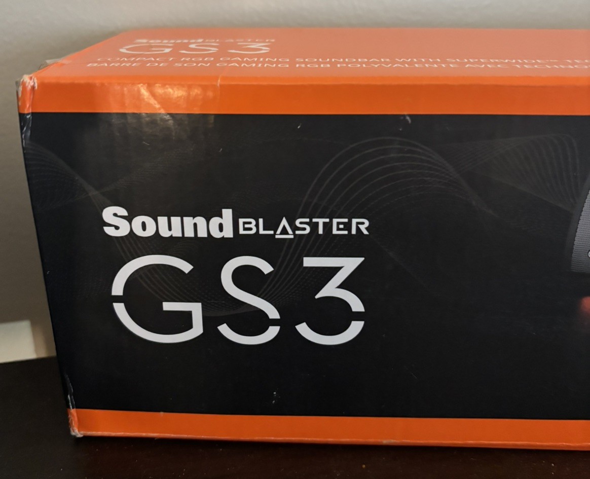 Creative Labs Sound Blaster GS3 Compact RGB Gaming Soundbar W/ Super Wide Tech.