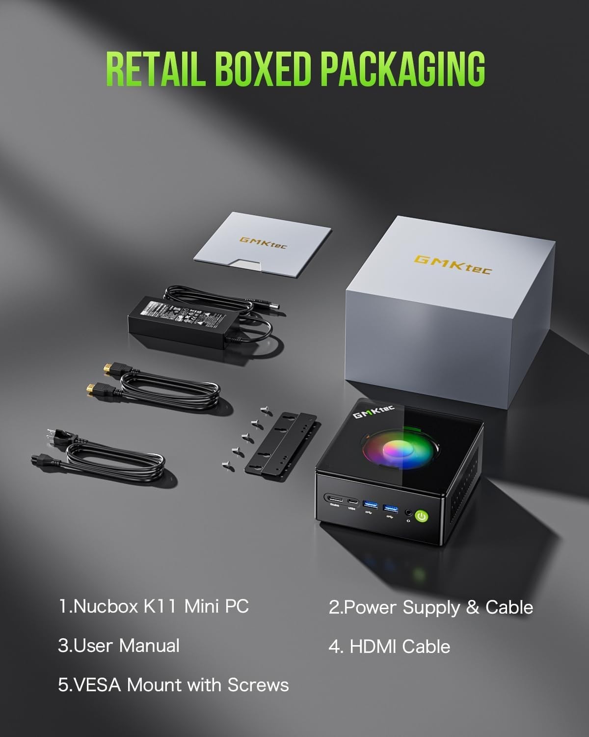 GMKtec K11 Mini PC AMD Ryzen 9 8945HS Mini Gaming Computer 32GB DDR5 1TB SSD